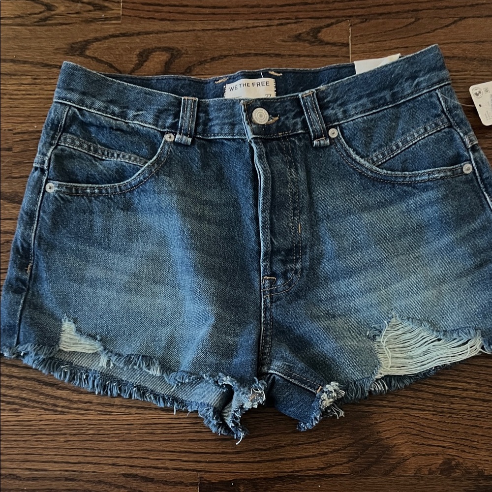 We The Free Distressed Blue Jean Shorts